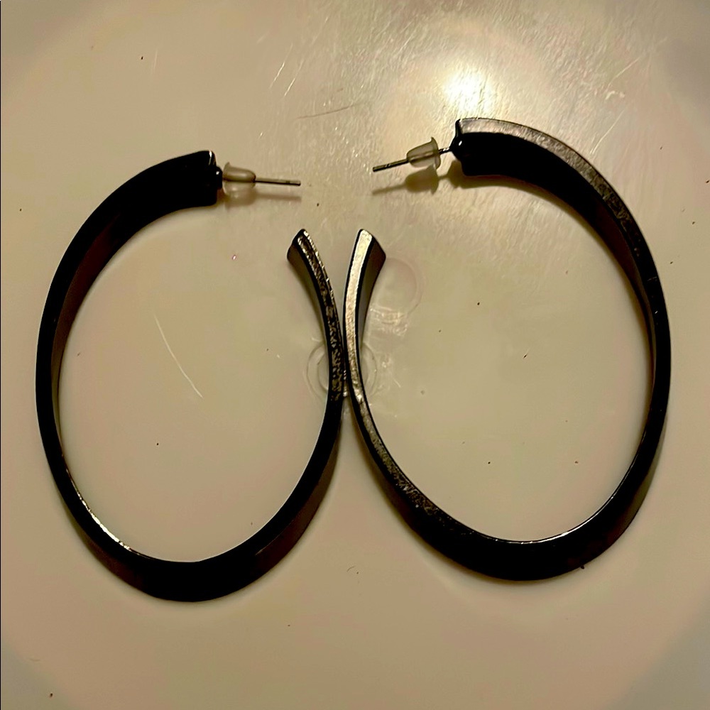 Elegant Black Hoop Earrings